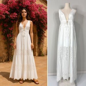 Jonathan Simkhai Waverly Maxi Dress Sz M Beachy Boho Cottagecore